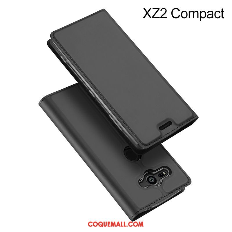 Étui Sony Xperia Xz2 Compact Bordure Protection Carte, Coque Sony Xperia Xz2 Compact Étui En Cuir Or