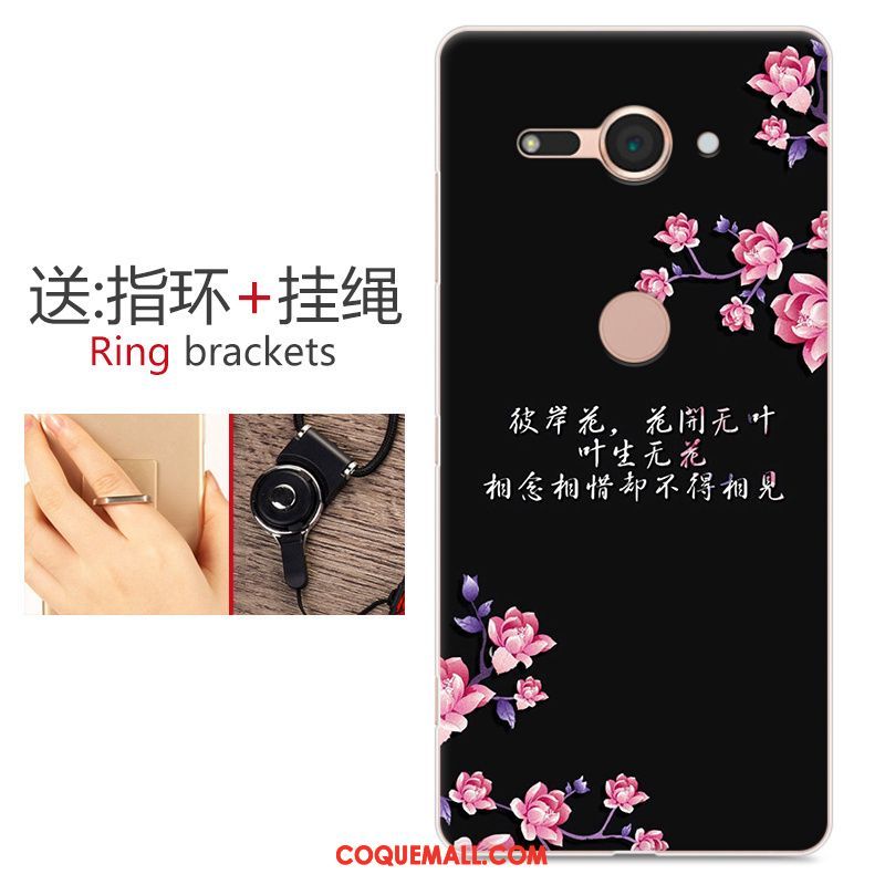 Étui Sony Xperia Xz2 Compact Rose Incassable Tendance, Coque Sony Xperia Xz2 Compact Protection Fluide Doux