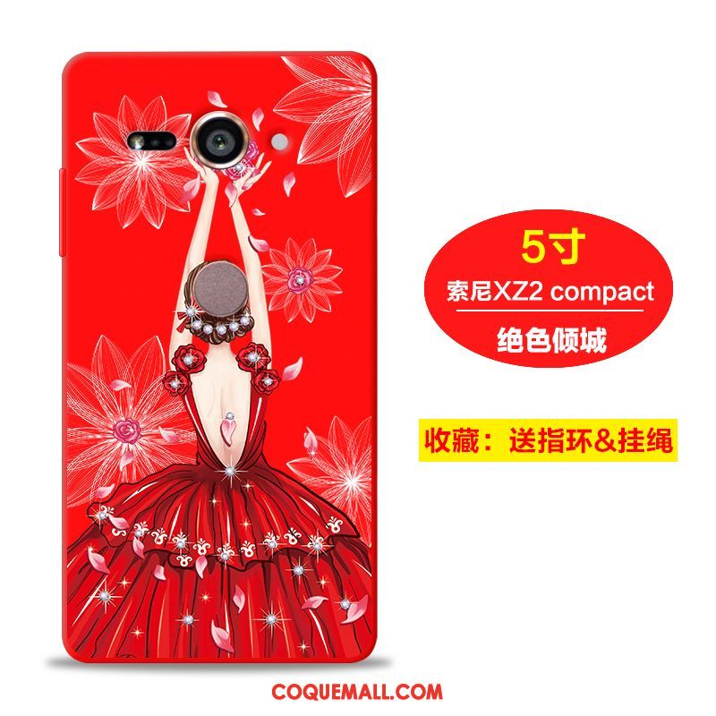 Étui Sony Xperia Xz2 Compact Tendance Rouge Créatif, Coque Sony Xperia Xz2 Compact Protection Incassable