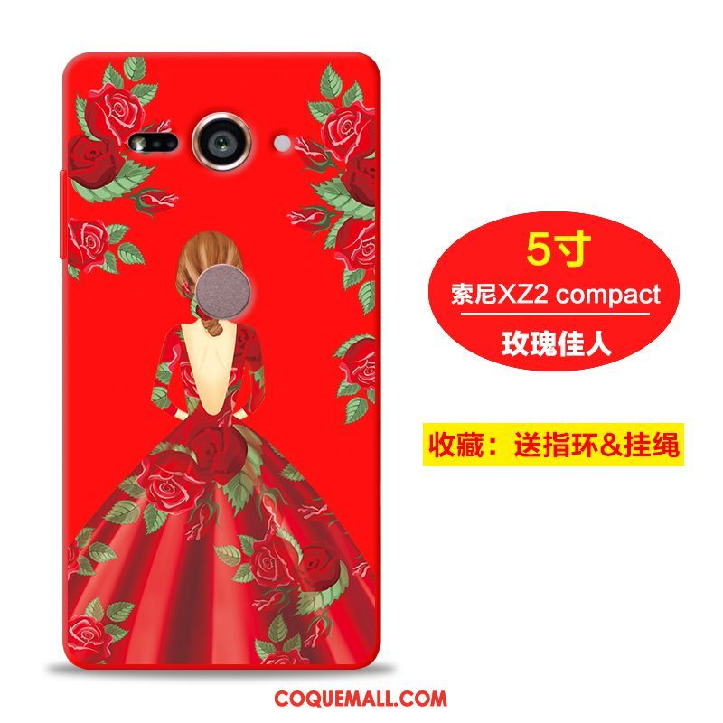 Étui Sony Xperia Xz2 Compact Tendance Rouge Créatif, Coque Sony Xperia Xz2 Compact Protection Incassable