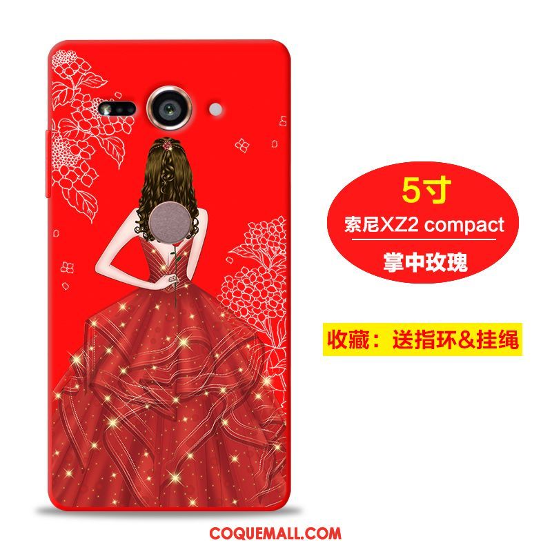 Étui Sony Xperia Xz2 Compact Tendance Rouge Créatif, Coque Sony Xperia Xz2 Compact Protection Incassable