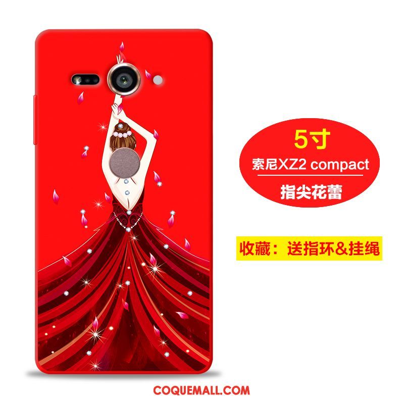 Étui Sony Xperia Xz2 Compact Tendance Rouge Créatif, Coque Sony Xperia Xz2 Compact Protection Incassable