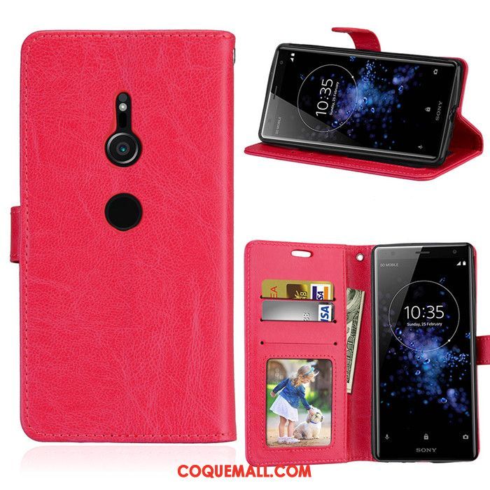 Étui Sony Xperia Xz2 Protection Étui En Cuir Silicone, Coque Sony Xperia Xz2 Téléphone Portable Portefeuille