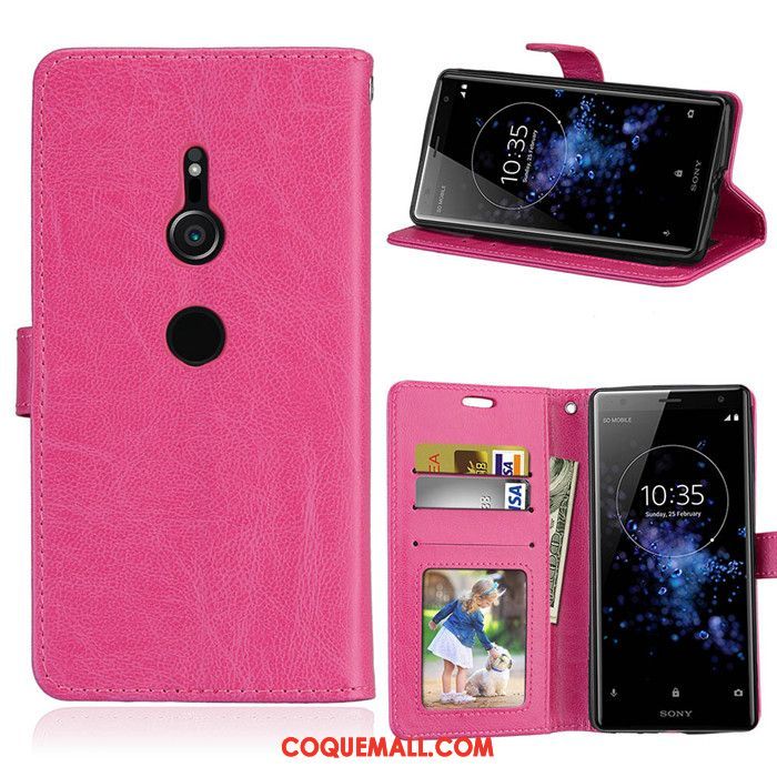 Étui Sony Xperia Xz2 Protection Étui En Cuir Silicone, Coque Sony Xperia Xz2 Téléphone Portable Portefeuille