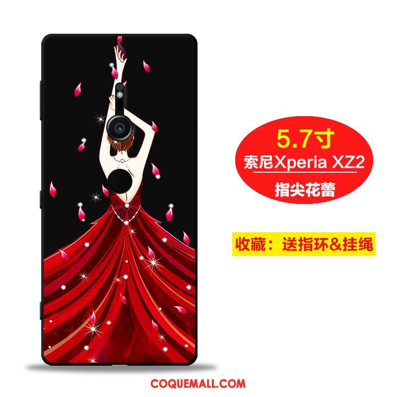 Étui Sony Xperia Xz2 Rouge Téléphone Portable Créatif, Coque Sony Xperia Xz2 Silicone