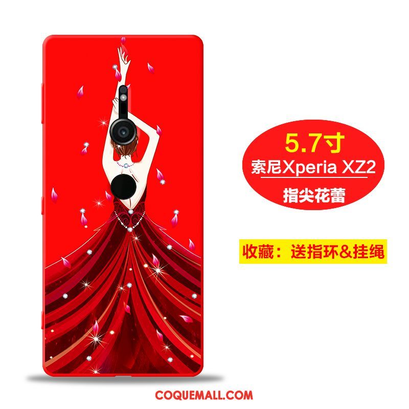 Étui Sony Xperia Xz2 Rouge Téléphone Portable Créatif, Coque Sony Xperia Xz2 Silicone