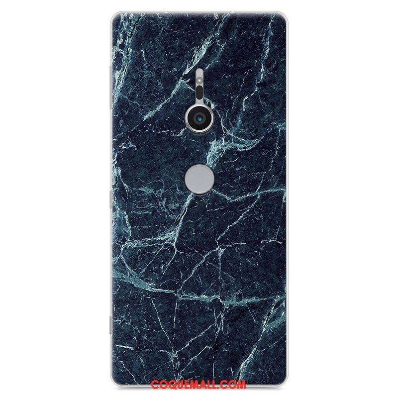 Étui Sony Xperia Xz2 Téléphone Portable Bleu Bois, Coque Sony Xperia Xz2 Protection Fluide Doux