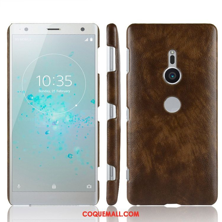 Étui Sony Xperia Xz2 Étui En Cuir Incassable Vintage, Coque Sony Xperia Xz2 Téléphone Portable Modèle Fleurie Braun