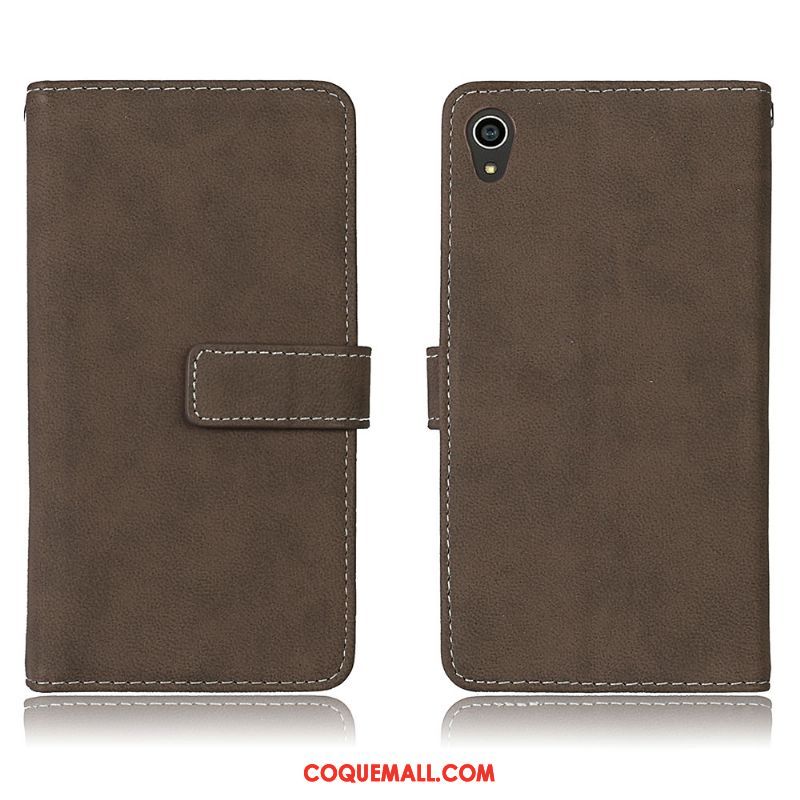 Étui Sony Xperia Z3+ Clamshell Portefeuille Noir, Coque Sony Xperia Z3+ Étui En Cuir Protection