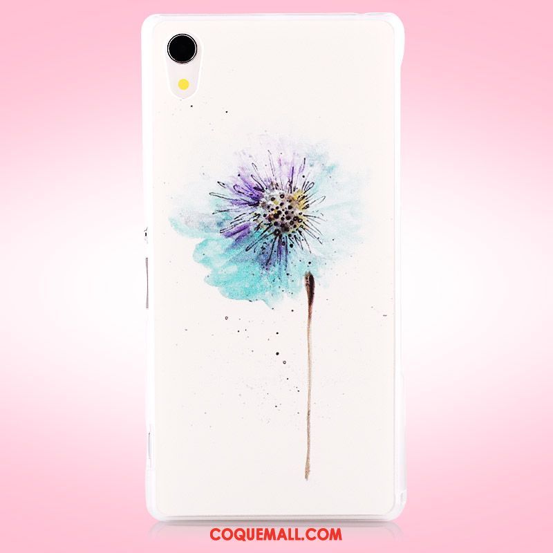 Étui Sony Xperia Z3+ Peinture Protection Délavé En Daim, Coque Sony Xperia Z3+ Bleu Difficile