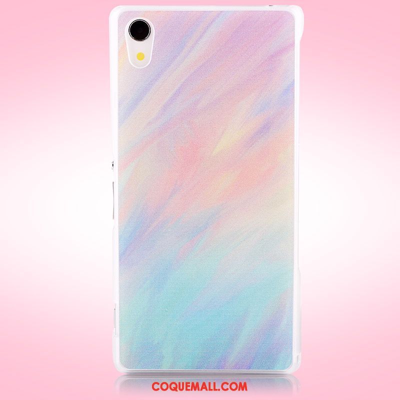 Étui Sony Xperia Z3+ Peinture Protection Délavé En Daim, Coque Sony Xperia Z3+ Bleu Difficile