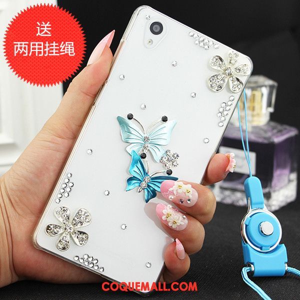 Étui Sony Xperia Z3+ Protection Strass Téléphone Portable, Coque Sony Xperia Z3+ Incassable Bleu