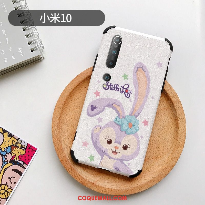 Étui Xiaomi Mi 10 Charmant Gaufrage Personnalité, Coque Xiaomi Mi 10 Frais Lapin Beige