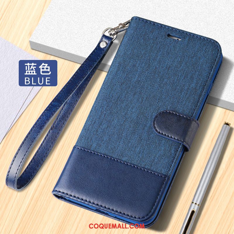 Étui Xiaomi Mi 10 Clamshell Petit Téléphone Portable, Coque Xiaomi Mi 10 Bleu Marin Incassable Beige