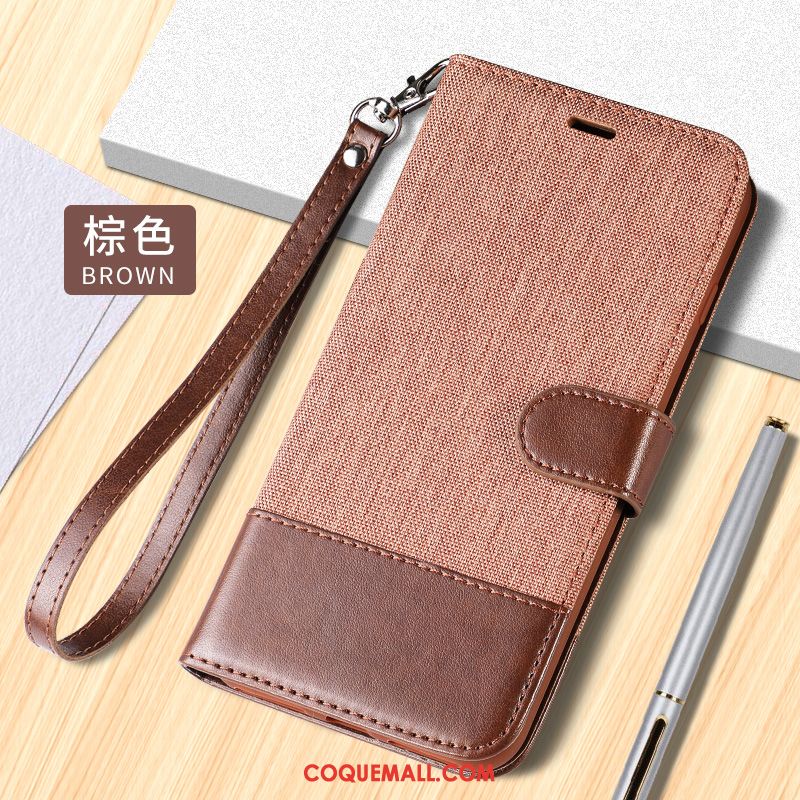 Étui Xiaomi Mi 10 Clamshell Petit Téléphone Portable, Coque Xiaomi Mi 10 Bleu Marin Incassable Beige