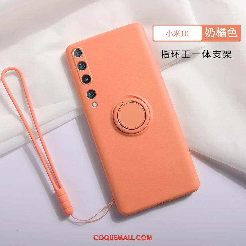 Étui Xiaomi Mi 10 Créatif Délavé En Daim Vent, Coque Xiaomi Mi 10 Tout Compris Incassable Beige
