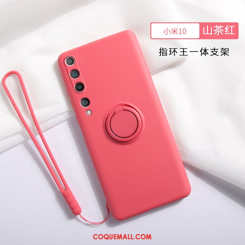 Étui Xiaomi Mi 10 Créatif Délavé En Daim Vent, Coque Xiaomi Mi 10 Tout Compris Incassable Beige