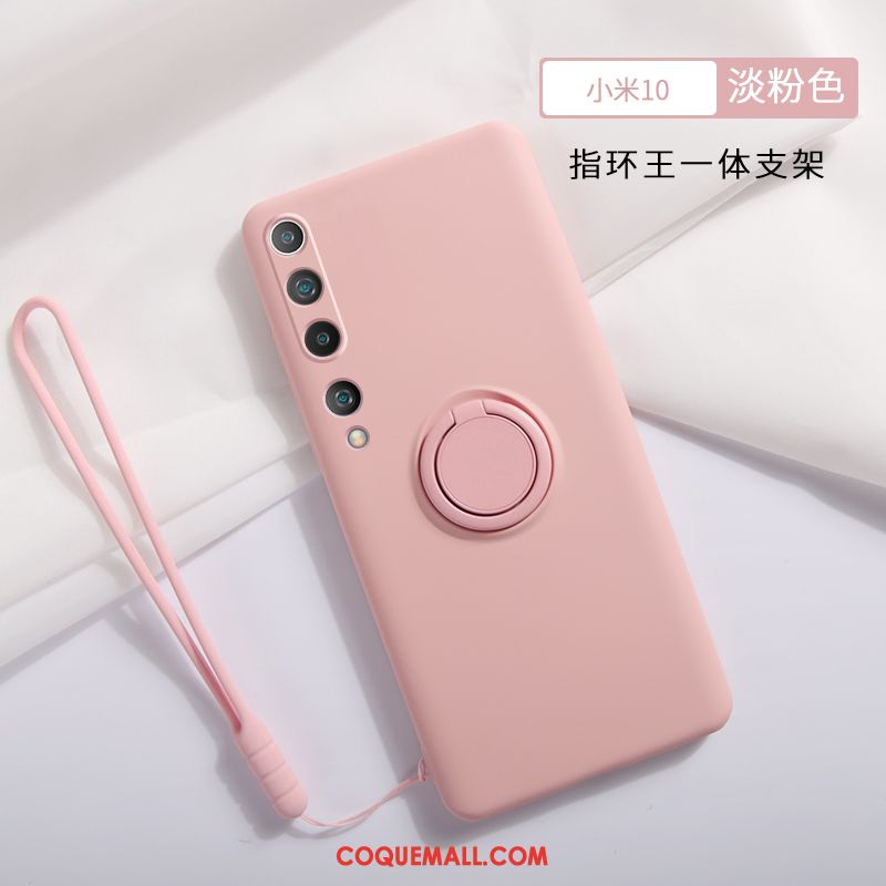 Étui Xiaomi Mi 10 Créatif Délavé En Daim Vent, Coque Xiaomi Mi 10 Tout Compris Incassable Beige