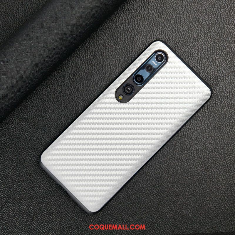 Étui Xiaomi Mi 10 Fibre Petit Noir, Coque Xiaomi Mi 10 Téléphone Portable Tout Compris Beige