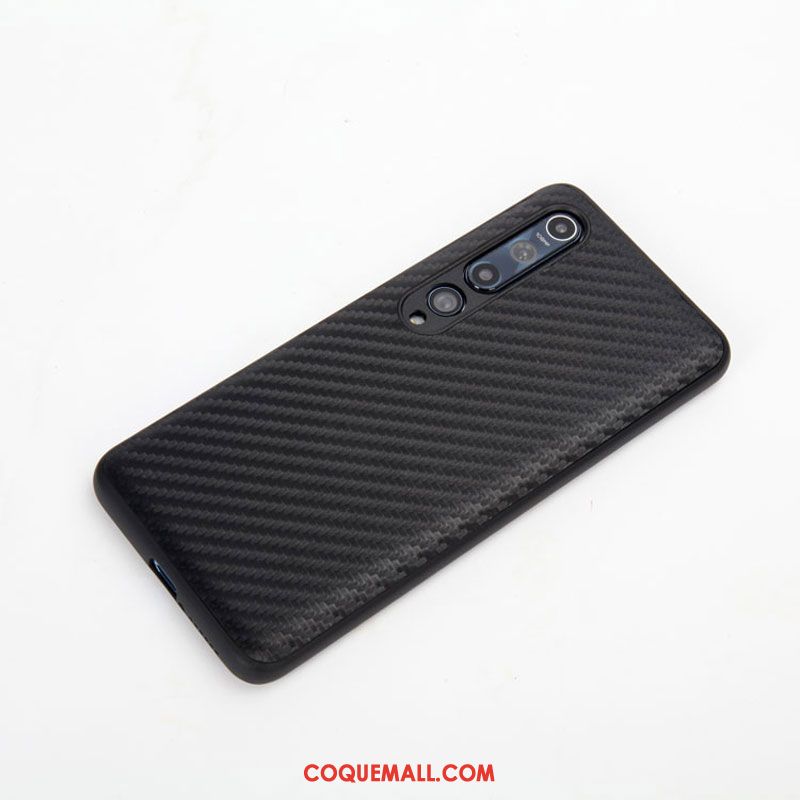 Étui Xiaomi Mi 10 Fibre Petit Noir, Coque Xiaomi Mi 10 Téléphone Portable Tout Compris Beige
