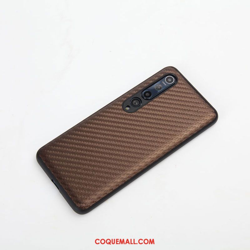 Étui Xiaomi Mi 10 Fibre Petit Noir, Coque Xiaomi Mi 10 Téléphone Portable Tout Compris Beige