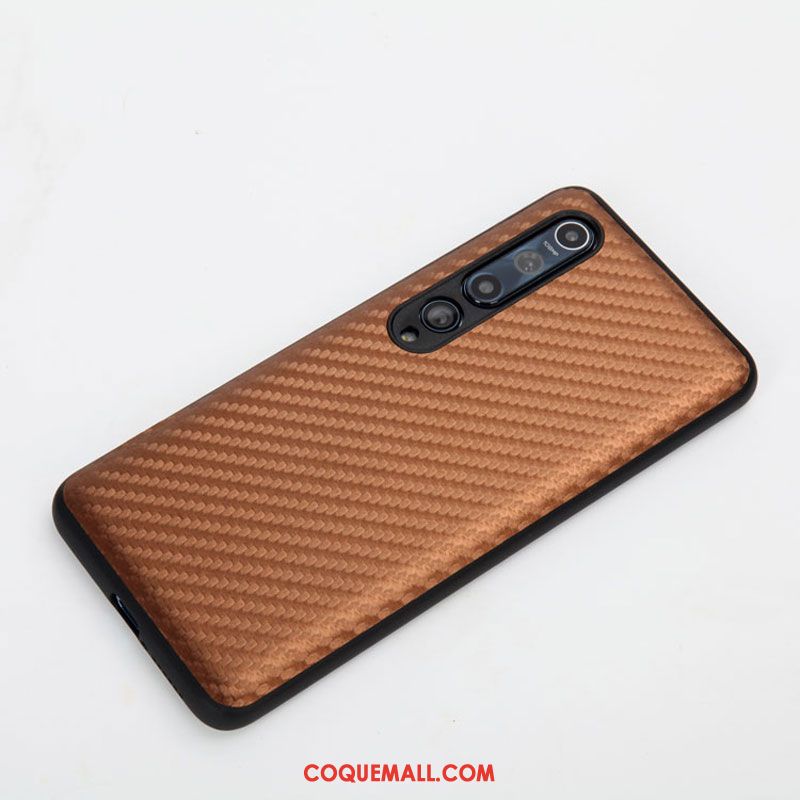 Étui Xiaomi Mi 10 Fibre Petit Noir, Coque Xiaomi Mi 10 Téléphone Portable Tout Compris Beige