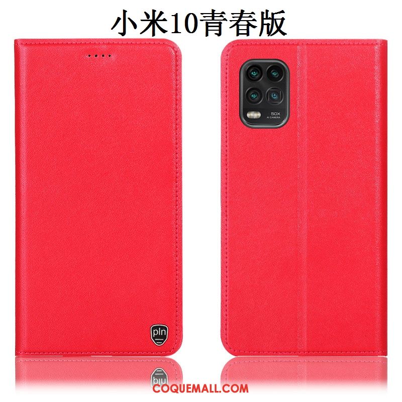 Étui Xiaomi Mi 10 Lite En Cuir Téléphone Portable Jaune, Coque Xiaomi Mi 10 Lite Tout Compris Incassable Beige