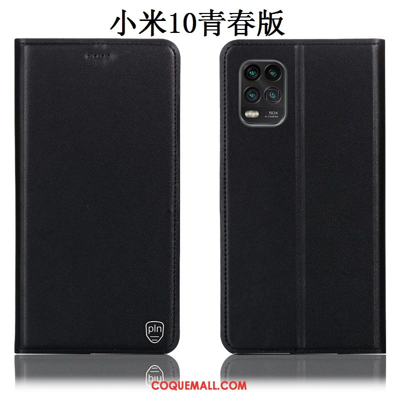 Étui Xiaomi Mi 10 Lite En Cuir Téléphone Portable Jaune, Coque Xiaomi Mi 10 Lite Tout Compris Incassable Beige