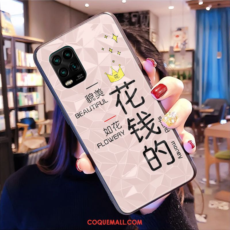 Étui Xiaomi Mi 10 Lite Net Rouge Modèle Fleurie Dessin Animé, Coque Xiaomi Mi 10 Lite Personnalisé Téléphone Portable Beige