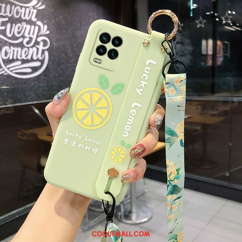 Étui Xiaomi Mi 10 Lite Vert Citron Tout Compris, Coque Xiaomi Mi 10 Lite Téléphone Portable Support Beige