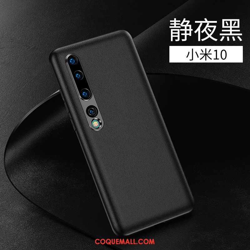 Étui Xiaomi Mi 10 Personnalité Cuir Silicone, Coque Xiaomi Mi 10 Tout Compris Très Mince Beige