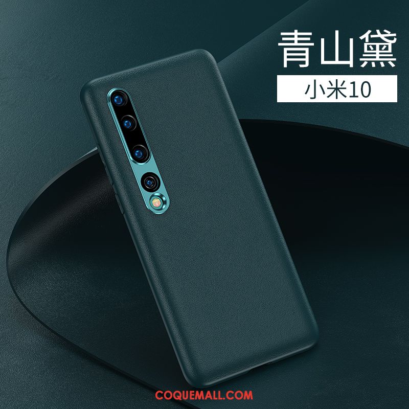 Étui Xiaomi Mi 10 Personnalité Cuir Silicone, Coque Xiaomi Mi 10 Tout Compris Très Mince Beige