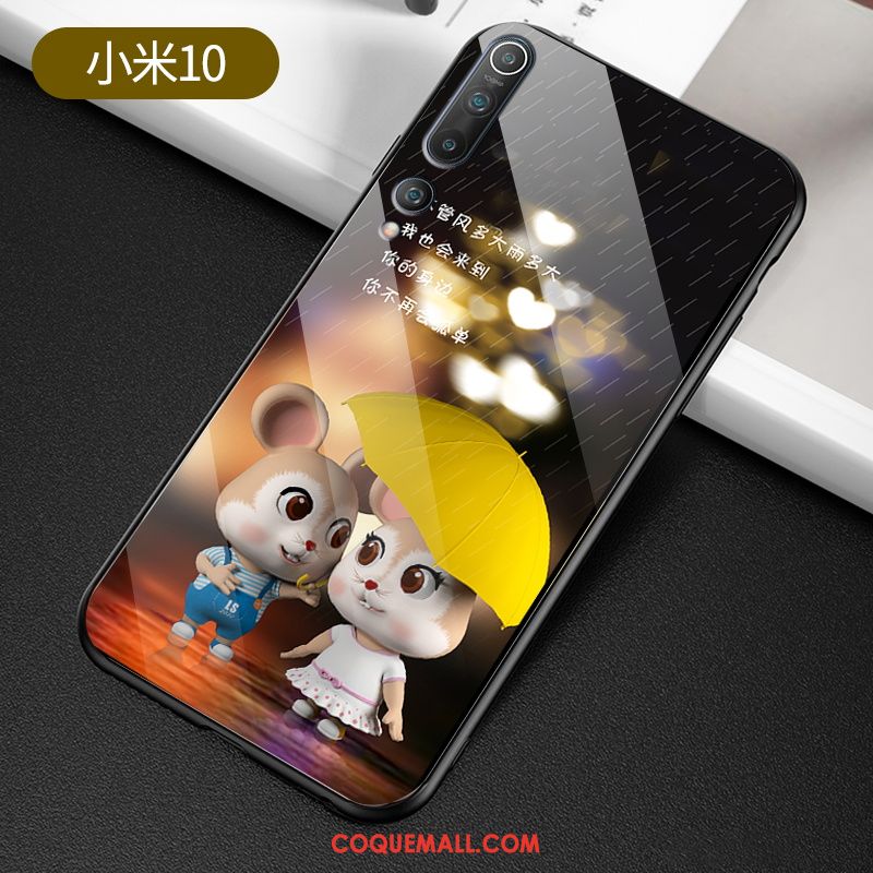 Étui Xiaomi Mi 10 Personnalité Fluide Doux Charmant, Coque Xiaomi Mi 10 Net Rouge Amoureux Beige