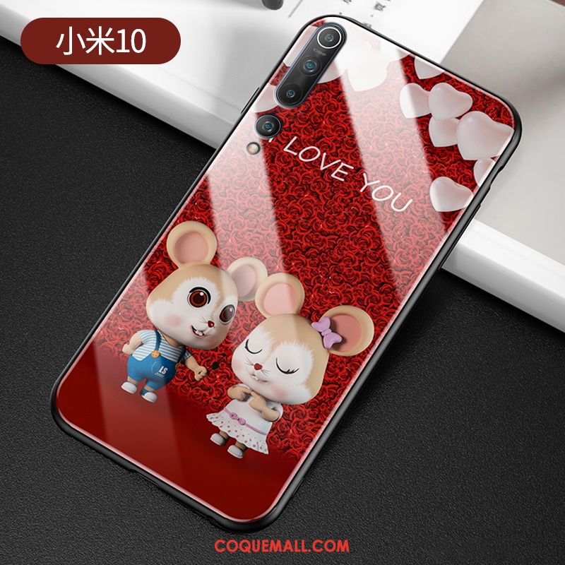 Étui Xiaomi Mi 10 Personnalité Fluide Doux Charmant, Coque Xiaomi Mi 10 Net Rouge Amoureux Beige