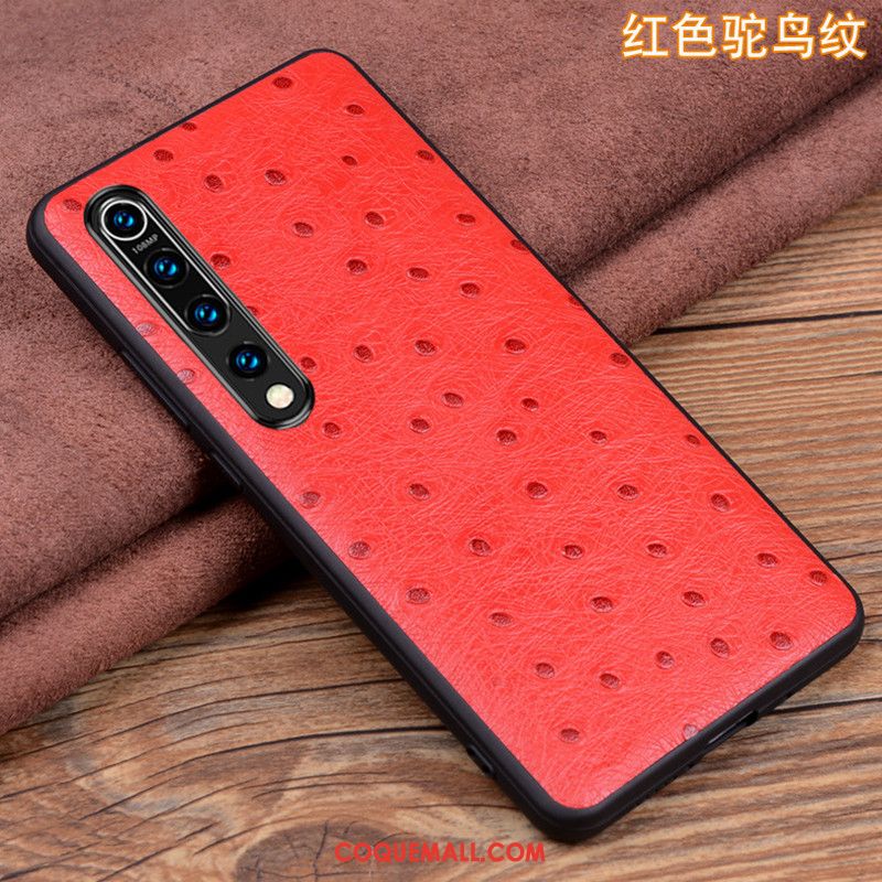 Étui Xiaomi Mi 10 Petit Incassable Très Mince, Coque Xiaomi Mi 10 Personnalité Rouge Beige