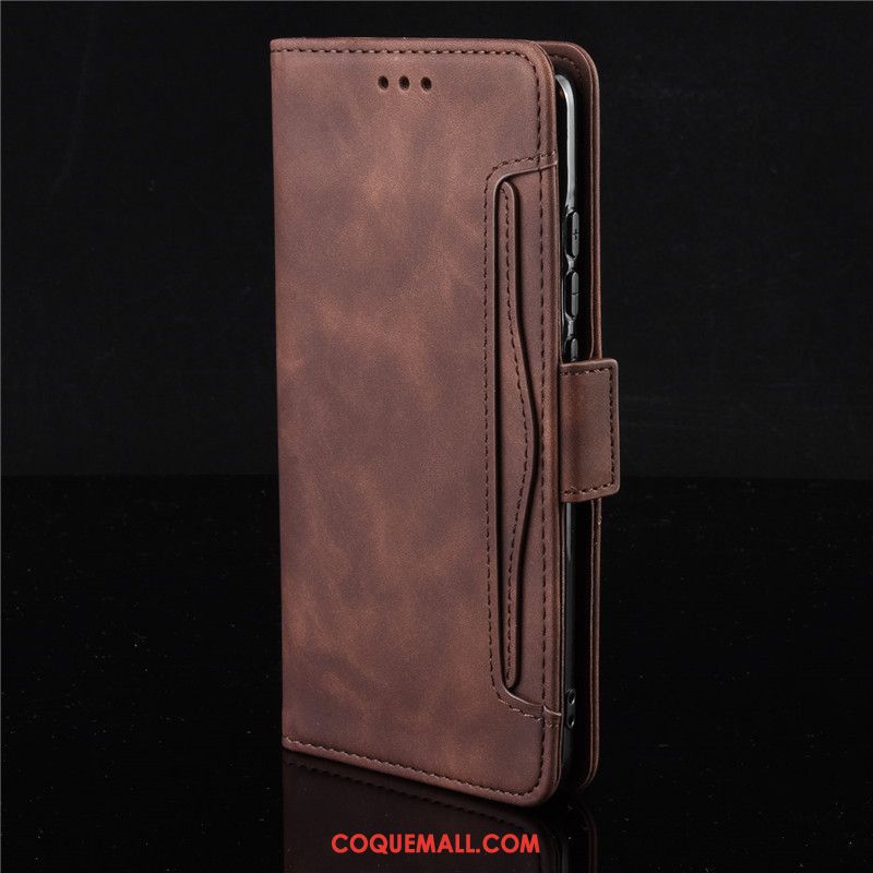 Étui Xiaomi Mi 10 Portefeuille En Cuir Téléphone Portable, Coque Xiaomi Mi 10 Protection Petit Beige