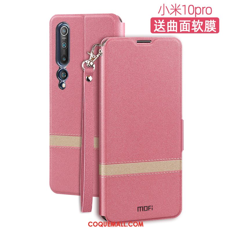 Étui Xiaomi Mi 10 Pro Clamshell Tendance Bleu, Coque Xiaomi Mi 10 Pro Incassable Téléphone Portable Beige