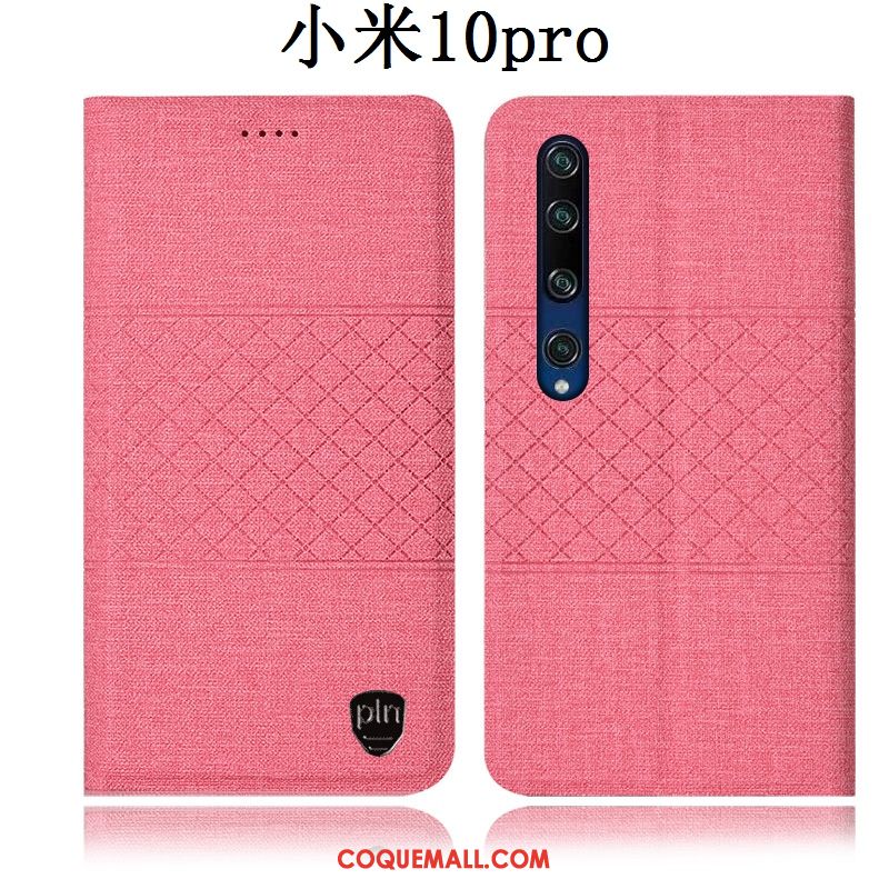 Étui Xiaomi Mi 10 Pro En Cuir Tout Compris Jeunesse, Coque Xiaomi Mi 10 Pro Incassable Téléphone Portable Beige