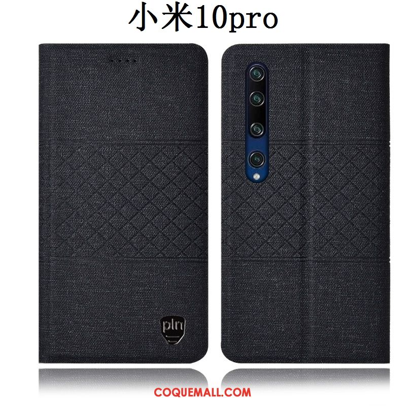 Étui Xiaomi Mi 10 Pro En Cuir Tout Compris Jeunesse, Coque Xiaomi Mi 10 Pro Incassable Téléphone Portable Beige