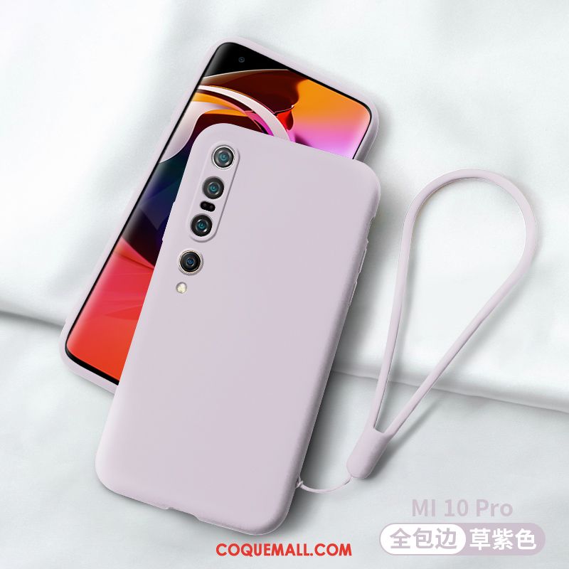 Étui Xiaomi Mi 10 Pro Fluide Doux Nouveau Silicone, Coque Xiaomi Mi 10 Pro Luxe Personnalité Beige