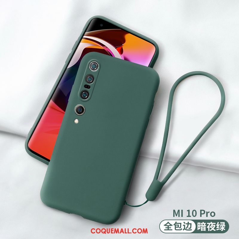 Étui Xiaomi Mi 10 Pro Fluide Doux Nouveau Silicone, Coque Xiaomi Mi 10 Pro Luxe Personnalité Beige