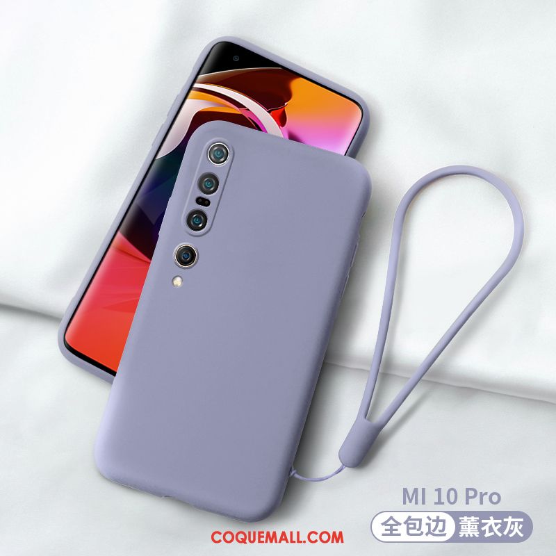 Étui Xiaomi Mi 10 Pro Fluide Doux Nouveau Silicone, Coque Xiaomi Mi 10 Pro Luxe Personnalité Beige