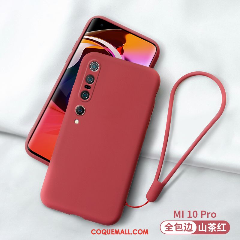 Étui Xiaomi Mi 10 Pro Fluide Doux Nouveau Silicone, Coque Xiaomi Mi 10 Pro Luxe Personnalité Beige