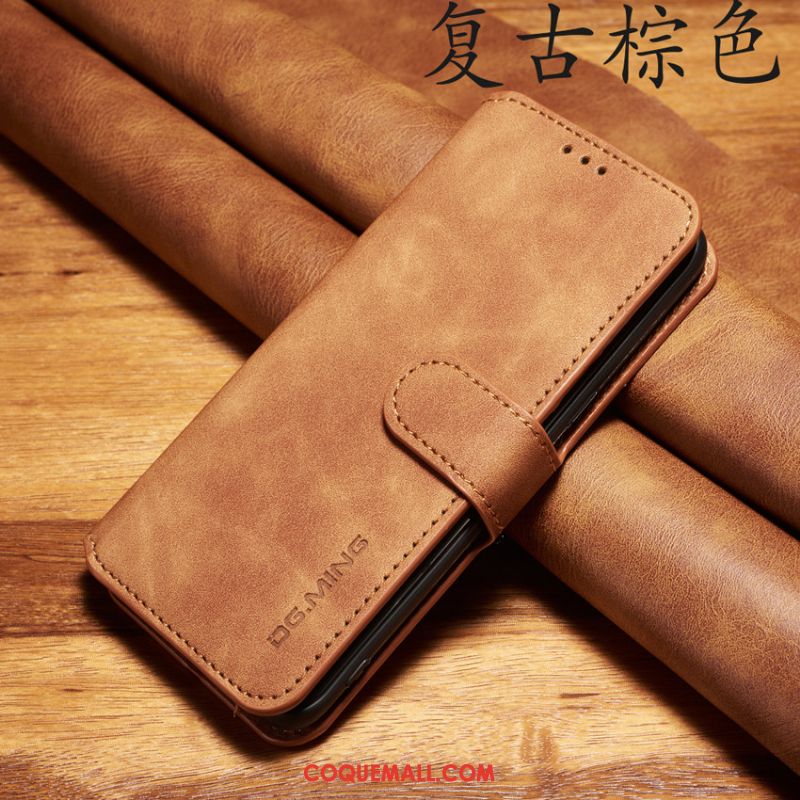 Étui Xiaomi Mi 10 Pro Incassable Vintage Fluide Doux, Coque Xiaomi Mi 10 Pro Téléphone Portable Business Beige