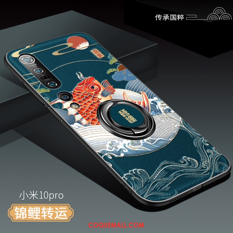Étui Xiaomi Mi 10 Pro Magnétisme Très Mince Créatif, Coque Xiaomi Mi 10 Pro Tout Compris Style Chinois Beige