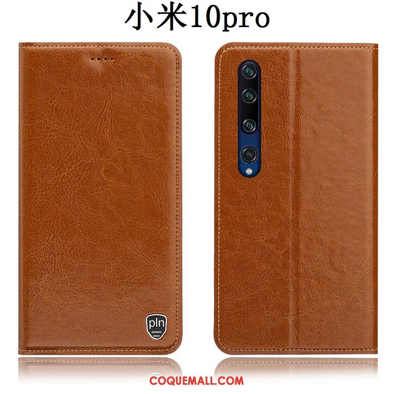 Étui Xiaomi Mi 10 Pro Protection Incassable Tout Compris, Coque Xiaomi Mi 10 Pro Jeunesse En Cuir Braun Beige