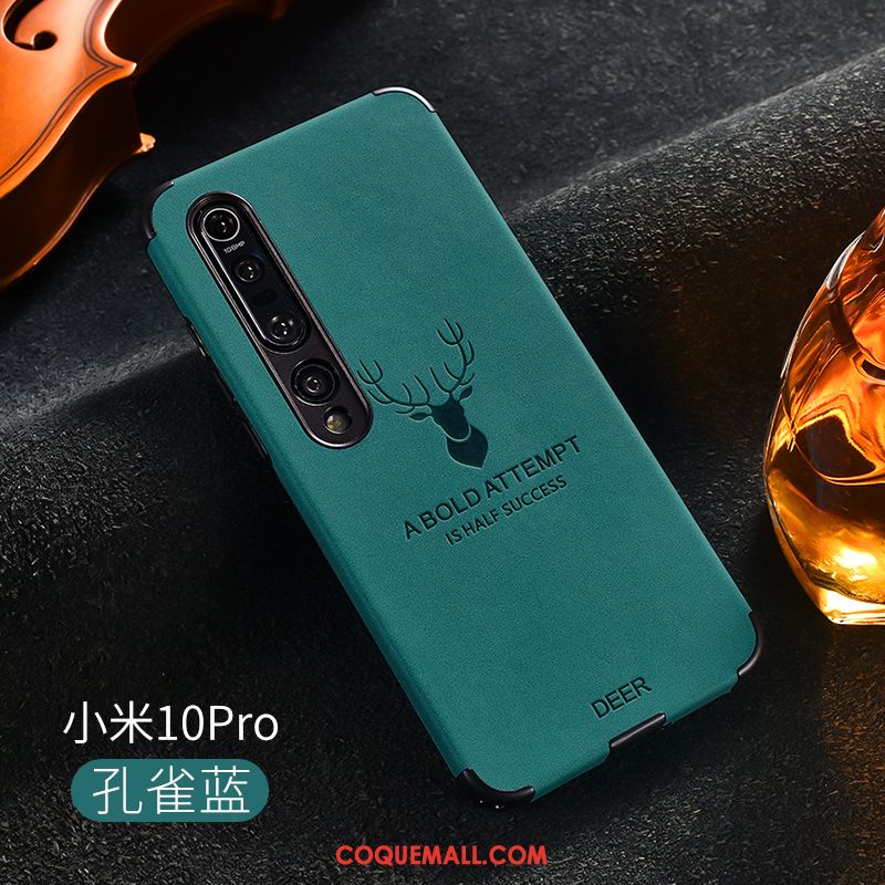 Étui Xiaomi Mi 10 Pro Tout Compris Elk Téléphone Portable, Coque Xiaomi Mi 10 Pro Personnalité Vert Beige