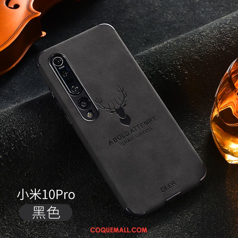 Étui Xiaomi Mi 10 Pro Tout Compris Elk Téléphone Portable, Coque Xiaomi Mi 10 Pro Personnalité Vert Beige