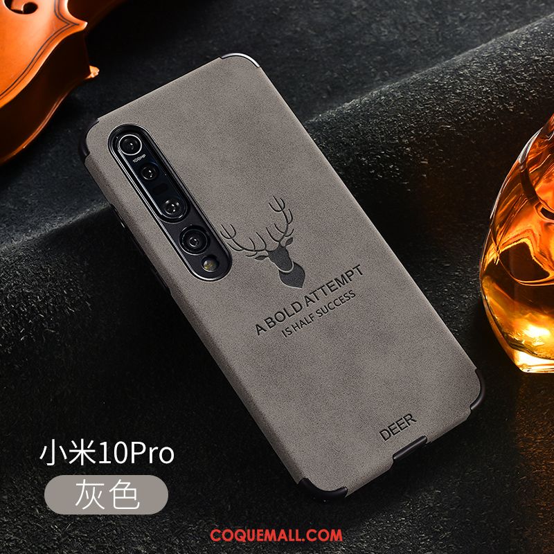 Étui Xiaomi Mi 10 Pro Tout Compris Elk Téléphone Portable, Coque Xiaomi Mi 10 Pro Personnalité Vert Beige