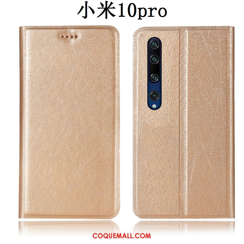 Étui Xiaomi Mi 10 Pro Téléphone Portable Petit En Cuir, Coque Xiaomi Mi 10 Pro Protection Incassable Beige